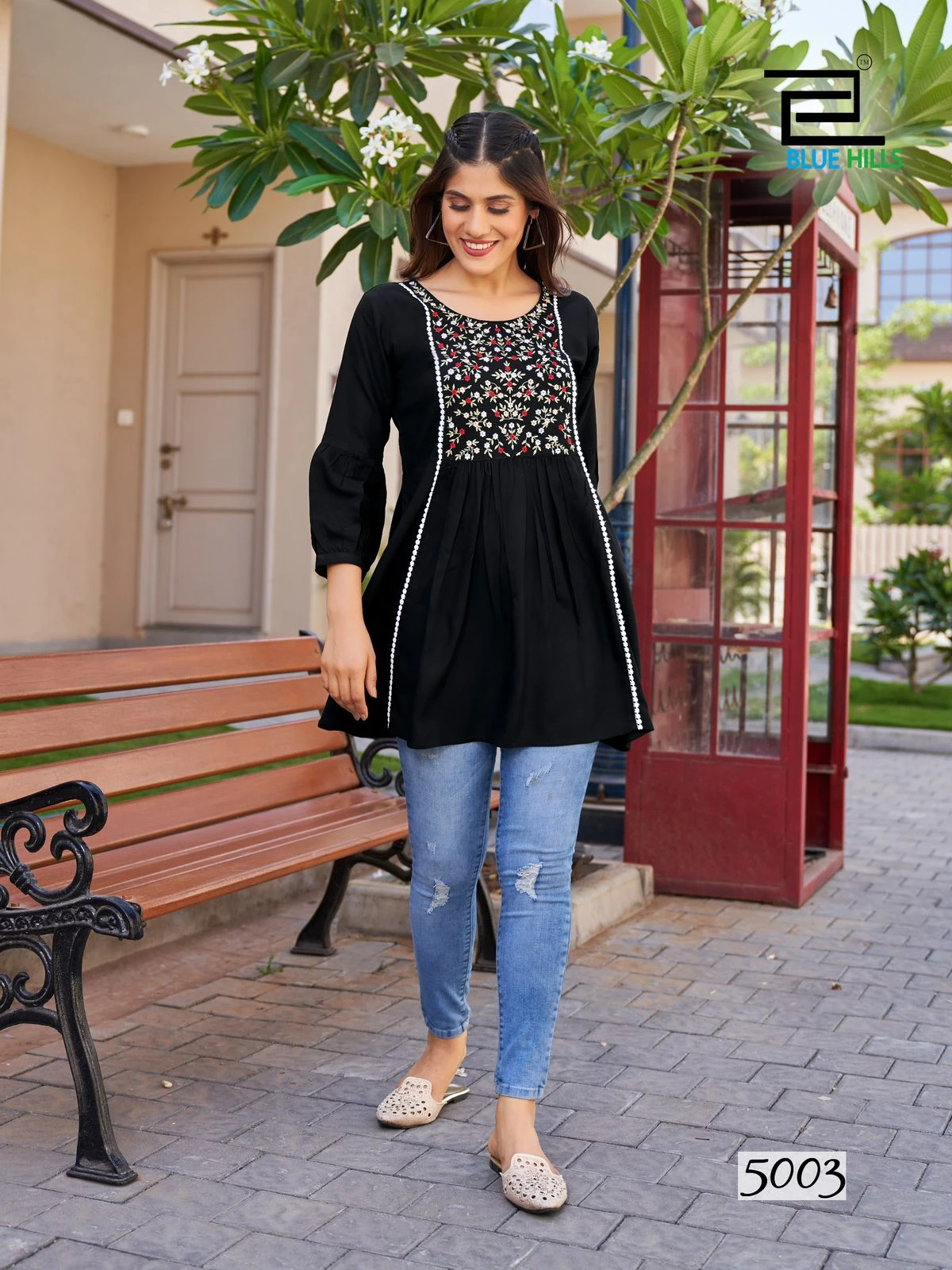 Blue Hills Sofia Vol 5 Rayon 14 Kg  Kurtis Wholesale Catalog — Wholesale Kurtis, Blue Hills wholesale from Surat — view 4